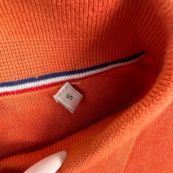 Serge Blanco‎ Knit Polo Shirt Mens Small Orange Short Sleeve - Picture 11 of 13